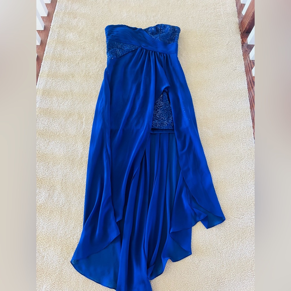 Strapless Royal Blue Evening Gown